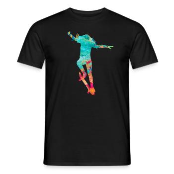 Patineurs filles en skateboard PopArt - T-shirt homme - noir - Devant - AI Model Male 178 light (178cm)