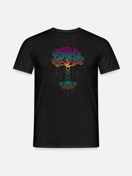 Arbre de vie, arbre de vie, génétique, - T-shirt homme - noir