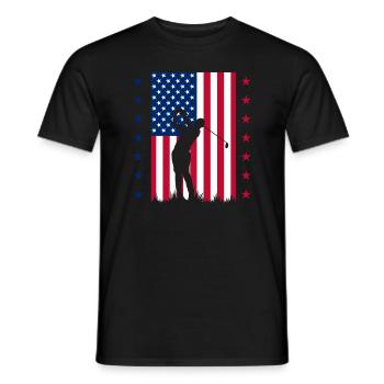 4 juillet, 4 juillet golf, golf américain, USA - T-shirt homme - noir - Devant - AI Model Male 178 light (178cm)
