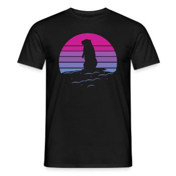 marmot, marmot animal, rodent, - Men's T-Shirt - black - Front - AI Model Male 178 light (178cm)