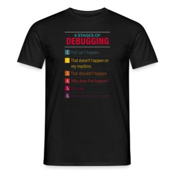 tech, tech tech support, geek, - Men's T-Shirt - black - Front - AI Model Male 178 light (178cm)