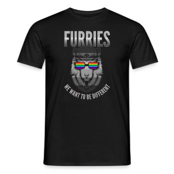 Furry, Furry Kongresse, Wolf, - Männer T-Shirt - Schwarz - Vorne - AI Model Male 178 light (178cm)