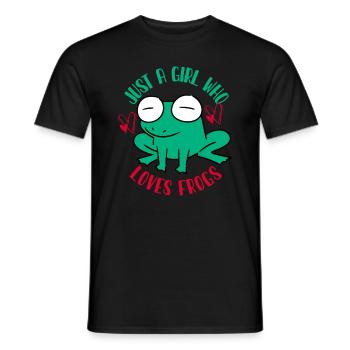 frog, frog animal, toad, - Men's T-Shirt - black - Front - AI Model Male 178 light (178cm)
