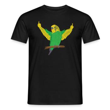 Tique de la vague de perruche des Canaries - T-shirt homme - noir - Devant - AI Model Male 178 light (178cm)
