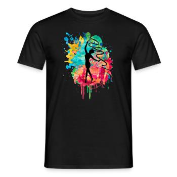 Gymnastique et gymnastique - PopArt Style - T-shirt homme - noir - Devant - AI Model Male 178 light (178cm)
