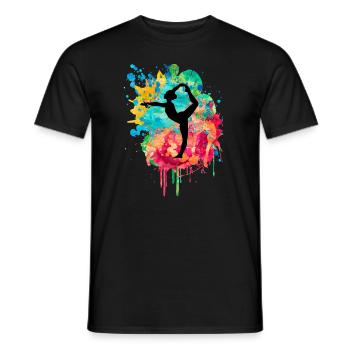 Gymnastique rythmique - PopArt Style - T-shirt homme - noir - Devant - AI Model Male 178 light (178cm)