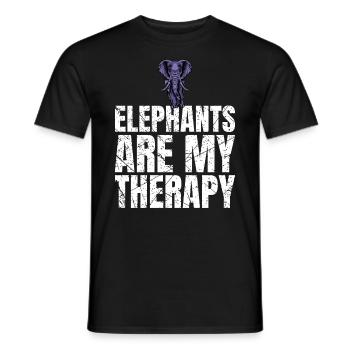 Les éléphants sont mon ami animal éléphant de thérapie - T-shirt homme - noir - Devant - AI Model Male 178 light (178cm)
