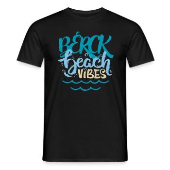 Berck beach vibes Retro vintage Berck plage 62 - T-shirt homme - noir - Devant - AI Model Male 178 light (178cm)