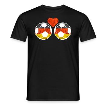 Fußball Shirt lustige Deutschland Bälle mit Herz - Männer T-Shirt - Schwarz - Vorne - AI Model Male 178 light (178cm)