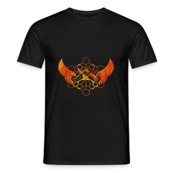 Ciseaux, rasoirs - T-shirt homme - noir - Devant - AI Model Male 178 light (178cm)