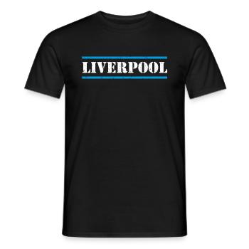 Liverpool lettering - Men's T-Shirt - black - Front - AI Model Male 178 light (178cm)