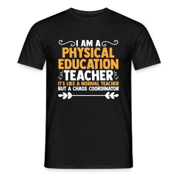 Ich bin ein Sportlehrer wie ein normaler Lehrer - Männer T-Shirt - Schwarz - Vorne - AI Model Male 178 light (178cm)