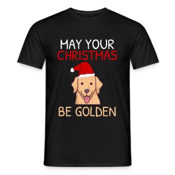 Que votre Noël soit Golden Retriever - T-shirt homme - noir - Devant - AI Model Male 178 light (178cm)