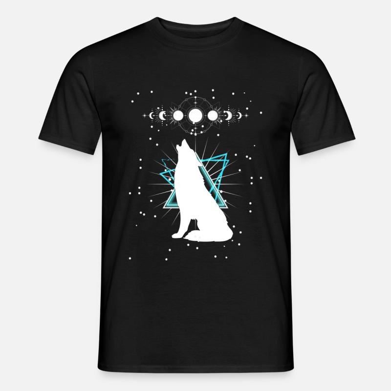 Sternen Wolf - Männer T-Shirt - Schwarz