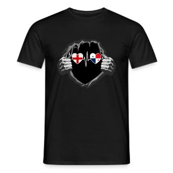 England und Panama Panamaische Fahne Flaggen - Männer T-Shirt - Schwarz - Vorne - AI Model Male 178 light (178cm)