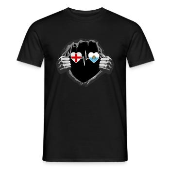 England und San Marino San-Marinesische Flaggen - Männer T-Shirt - Schwarz - Vorne - AI Model Male 178 light (178cm)