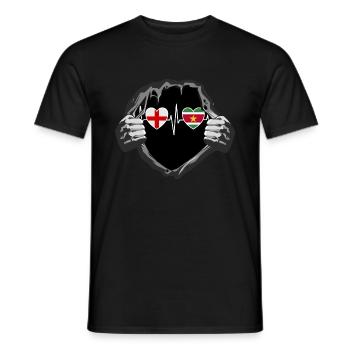England und Suriname Surinamische Fahne Flaggen - Männer T-Shirt - Schwarz - Vorne - AI Model Male 178 light (178cm)