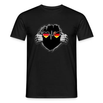 Deutschland und Rheinland-Pfalz Fahne Flaggen - Männer T-Shirt - Schwarz - Vorne - AI Model Male 178 light (178cm)