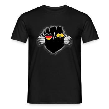 Deutschland und Sachsen-Anhalt Fahne Flaggen - Männer T-Shirt - Schwarz - Vorne - AI Model Male 178 light (178cm)