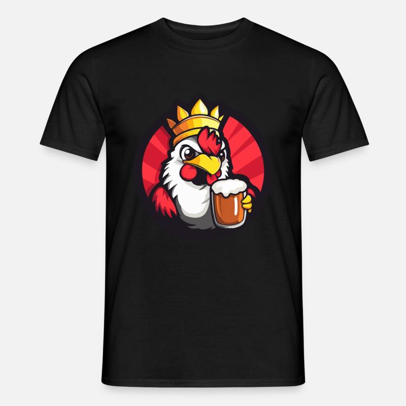 Hahn Bier Comic - Männer T-Shirt - Schwarz