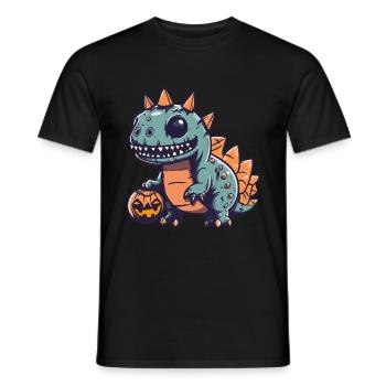 Dinosaure stégosaure Halloween Zombie - T-shirt homme - noir - Devant - AI Model Male 178 light (178cm)