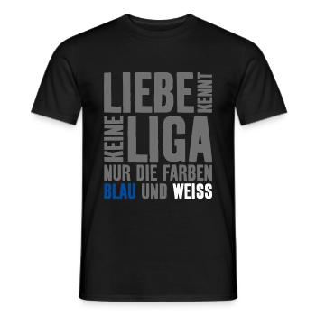 LIEBE KENNT KEINE LIGA BLAU WEISS ABSTIEG - Männer T-Shirt - Schwarz - Vorne - AI Model Male 178 light (178cm)