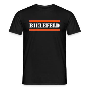 Bielefeld - Männer T-Shirt - Schwarz - Vorne - AI Model Male 178 light (178cm)