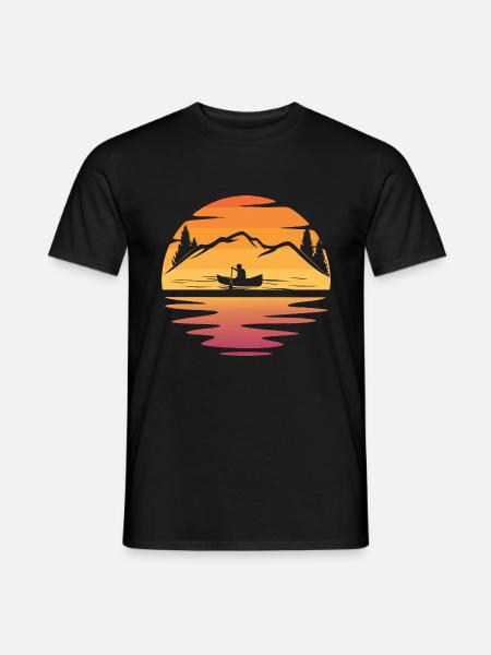 Sunset Canoeing Kanu Liebhaber Kanu Fan Kanu Trip - Männer T-Shirt - Schwarz