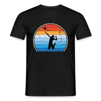 Retro Volleyballspieler Volleyballtrainer - Männer T-Shirt - Schwarz - Vorne - AI Model Male 178 light (178cm)