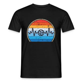 Retro Volleyballspieler Volleyballtrainer - Männer T-Shirt - Schwarz - Vorne - AI Model Male 178 light (178cm)