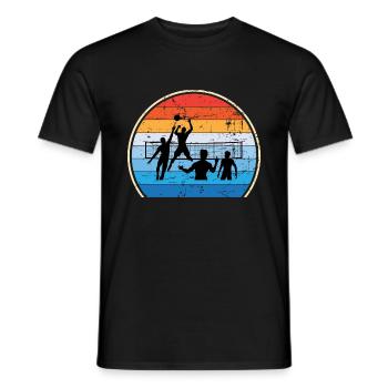 Retro Volleyballspieler Volleyballtrainer - Männer T-Shirt - Schwarz - Vorne - AI Model Male 178 light (178cm)