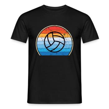 Retro Volleyballspieler Volleyballtrainer - Männer T-Shirt - Schwarz - Vorne - AI Model Male 178 light (178cm)
