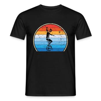 Einrad Retro Einradfahren Zirkus - Männer T-Shirt - Schwarz - Vorne - AI Model Male 178 light (178cm)