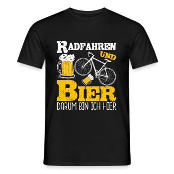 Radfahren Bier Fahrradfahrer Fahrrad - Männer T-Shirt - Schwarz - Vorne - AI Model Male 178 light (178cm)