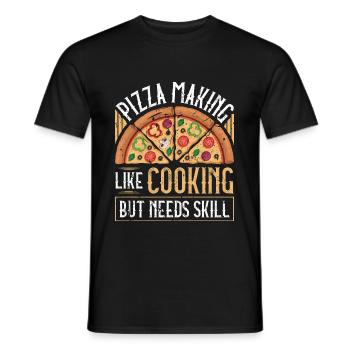 Pizza Backen Lustig Pizzabäcker - Männer T-Shirt - Schwarz - Vorne - AI Model Male 178 light (178cm)