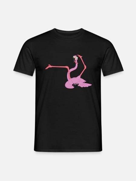 Flamongo // Flamingo - Männer T-Shirt - Schwarz