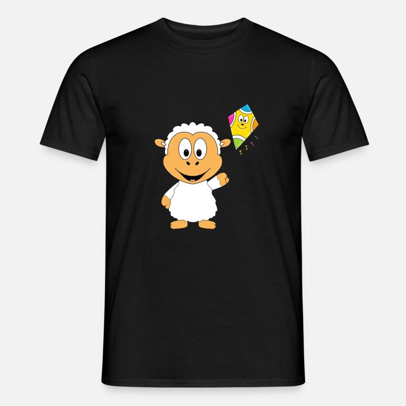 SCHAF - DRACHE - KITE - HERBST - Männer T-Shirt - Schwarz