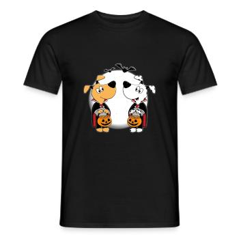 HUNDE - MOND - FLEDERMÄUSE - HALLOWEEN - TIERE - Männer T-Shirt - Schwarz - Vorne - AI Model Male 178 light (178cm)