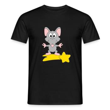 RATTE - STERNSCHNUPPE - STERNE - TIER - TIERISCH - Männer T-Shirt - Schwarz - Vorne - AI Model Male 178 light (178cm)