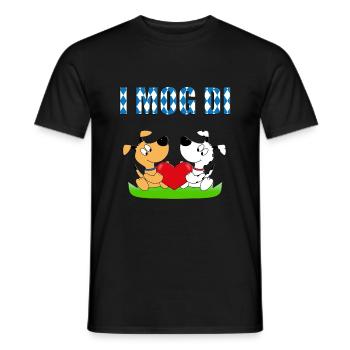HUND - HUNDE - LIEBE - HERZ - VERLIEBT - I MOG DI - Männer T-Shirt - Schwarz - Vorne - AI Model Male 178 light (178cm)