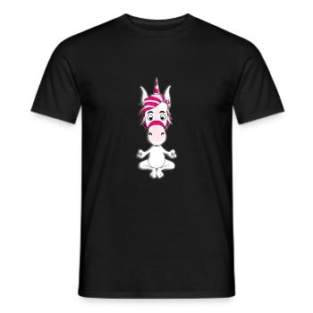 YOGA - EINHORN - PILATES - TIER - TIERISCH - Männer T-Shirt - Schwarz - Vorne - AI Model Male 178 light (178cm)