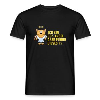 KATZE - KATER - KATZEN - TIER - TIERE - ENGEL - Männer T-Shirt - Schwarz - Vorne - AI Model Male 178 light (178cm)