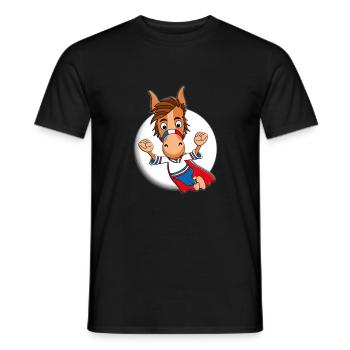PFERD - SUPERHELD - MONDSCHEIN - HELD - PONY - Männer T-Shirt - Schwarz - Vorne - AI Model Male 178 light (178cm)