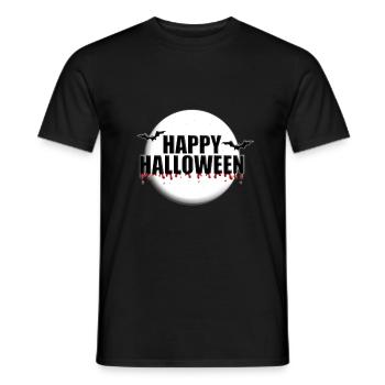 HAPPY HALLOWEEN - MONDSCHEIN - FLEDERMÄUSE - Männer T-Shirt - Schwarz - Vorne - AI Model Male 178 light (178cm)