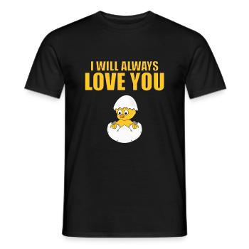 KÜKEN - BABY - I WILL ALWAYS LOVE YOU - Männer T-Shirt - Schwarz - Vorne - AI Model Male 178 light (178cm)