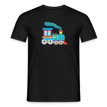 Locomotive à vapeur - ancienne locomotive - T-shirt homme - noir - Devant - AI Model Male 178 light (178cm)