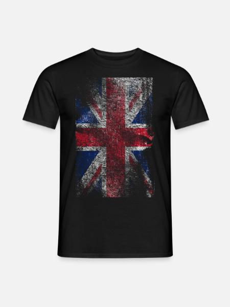 union jack - used look - Men's T-Shirt - black