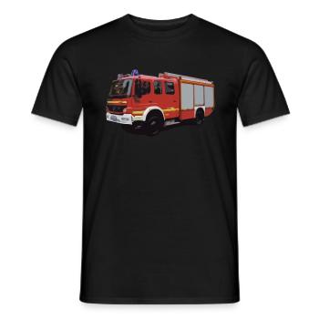 Fire department, fire engine, gift - Men's T-Shirt - black - Front - AI Model Male 178 light (178cm)