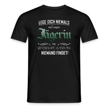 Never mess with a hunter, gift - Men's T-Shirt - black - Front - AI Model Male 178 light (178cm)