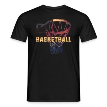 basketball - Men's T-Shirt - black - Front - AI Model Male 178 light (178cm)